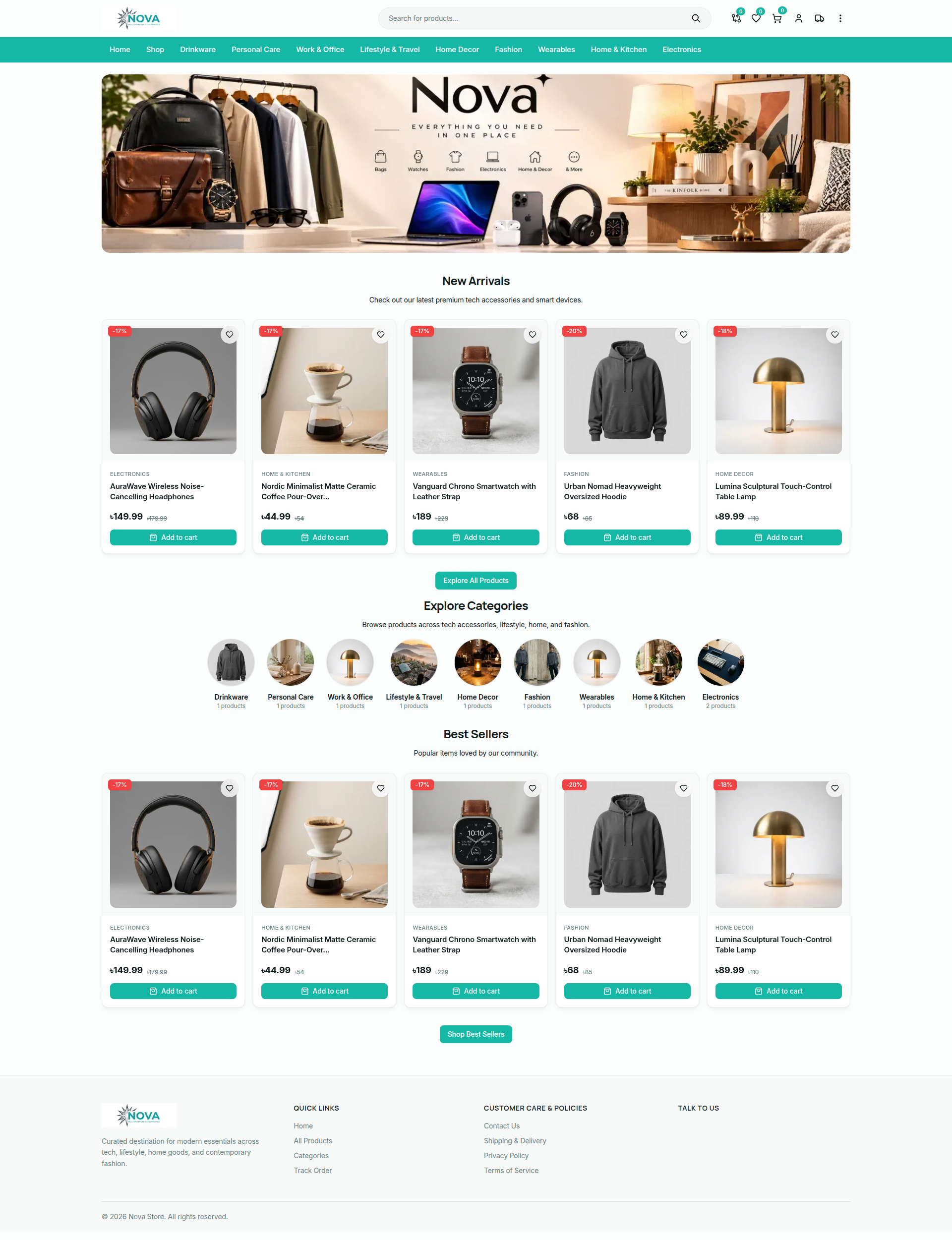 Nova Lifestyle & Apparel — Modern Ecommerce Storefront built with Pixlcart
